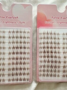 False Individual Cluster Eyelashes – Natural Brown